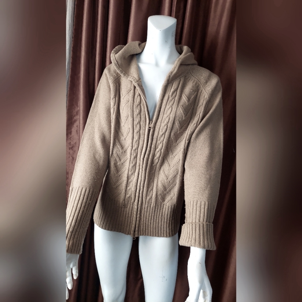 Tan sweater jacket in an XL